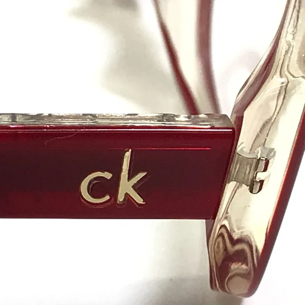 Calvin Klein Eyeglasses Frames 5590 615 Red Clear Rectangular Full Rim 50-15-135